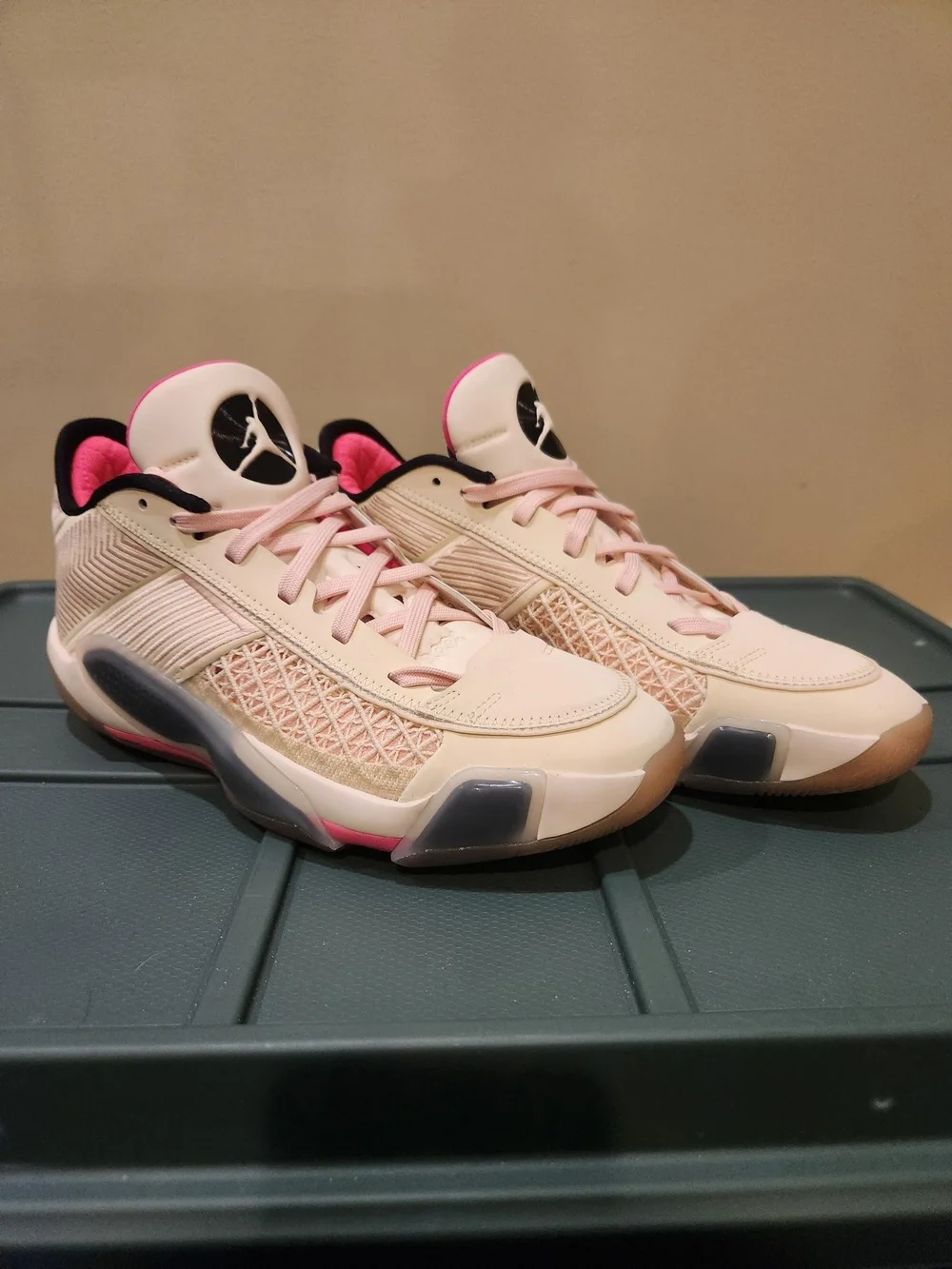 Air Jordan Pink and Cream Low-Top Sneakers
